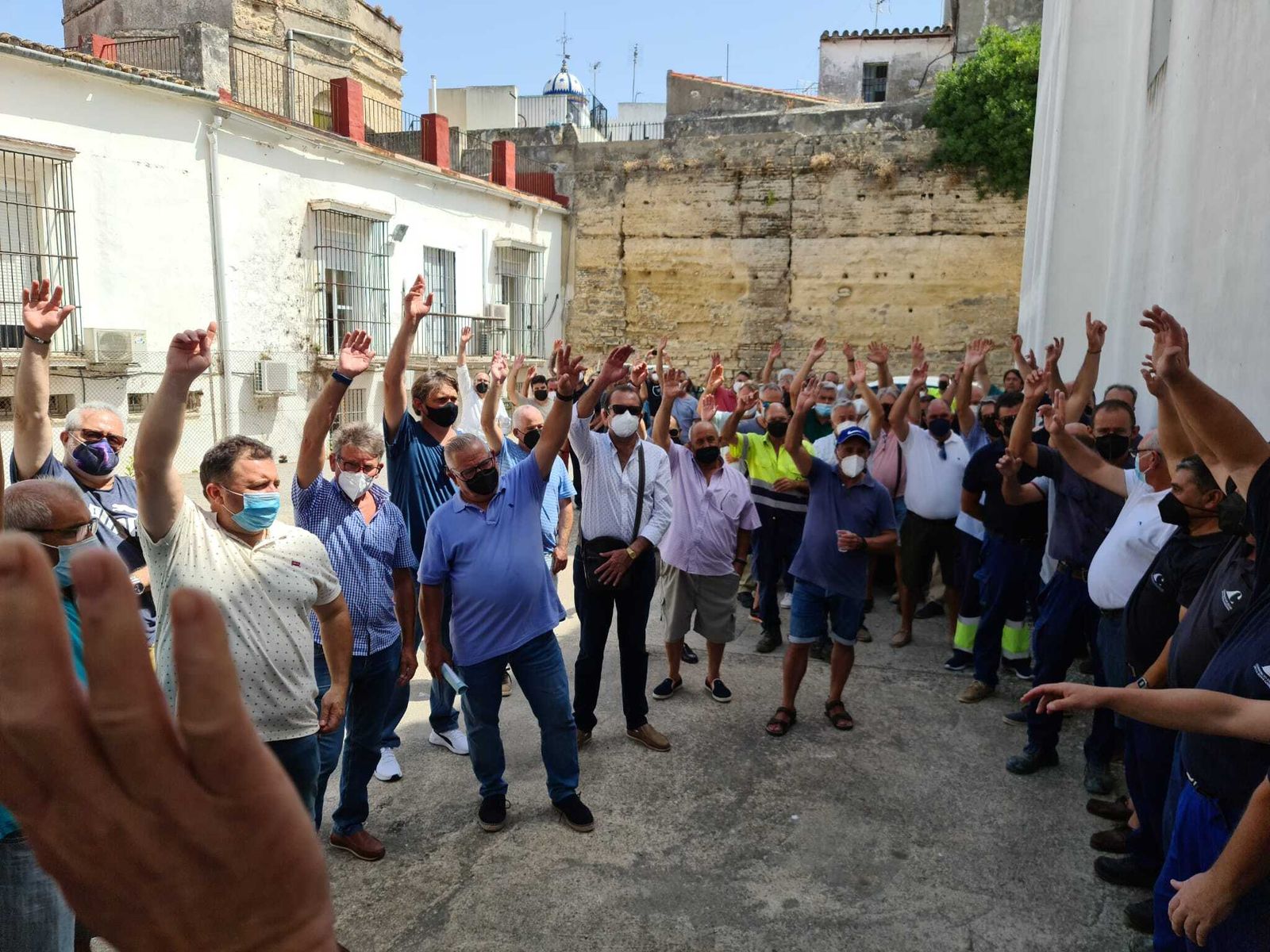 Asamblea de trabajadores del Consorcio de Aguas de la Zona Gaditana.