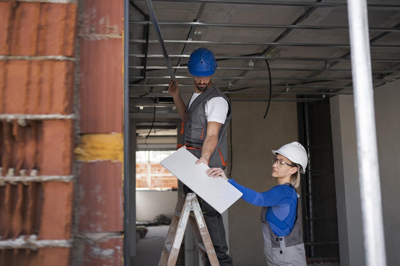 Trabajadores de la construcción.