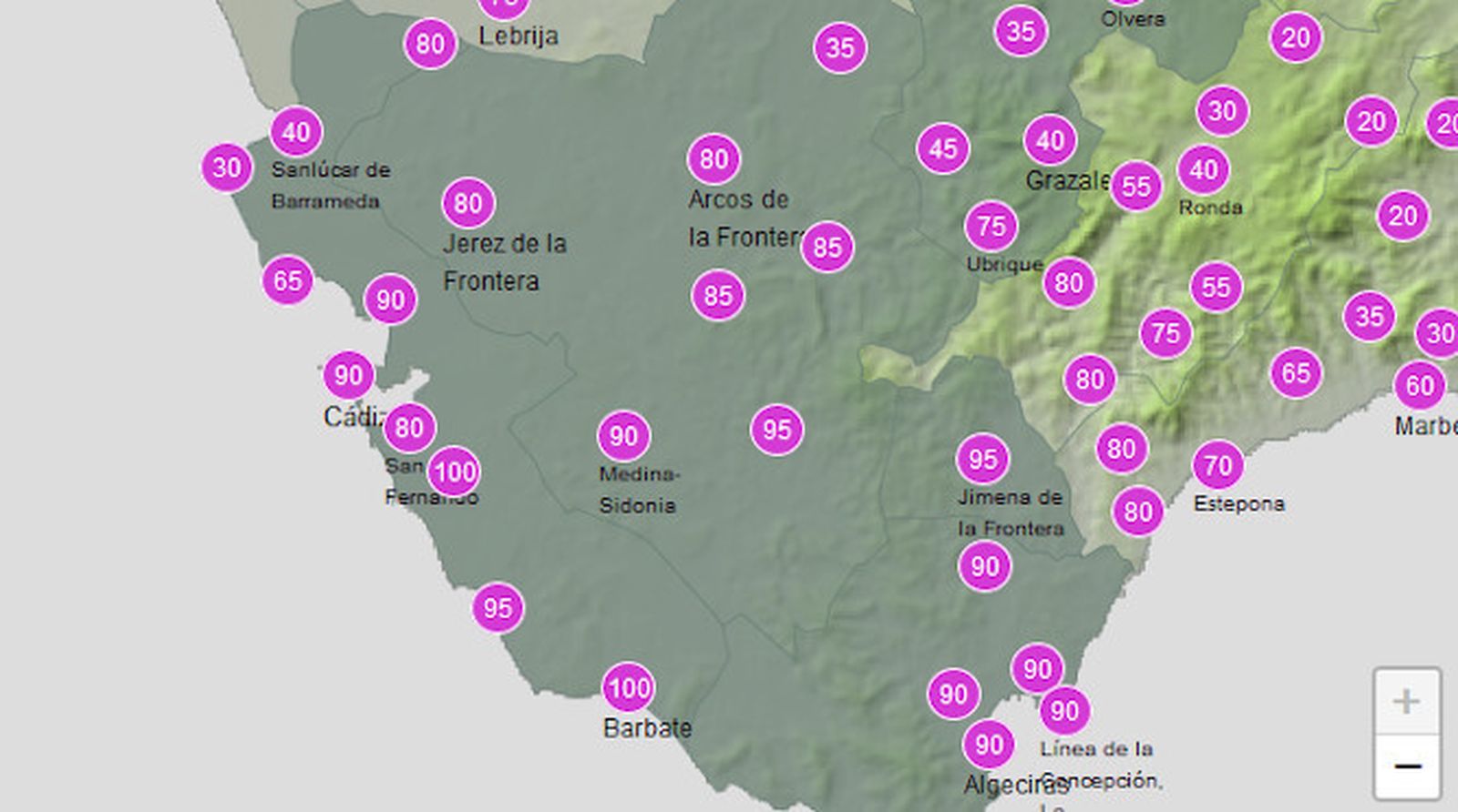 Probabilidad de lluvia a partir de las 18:00 horas.