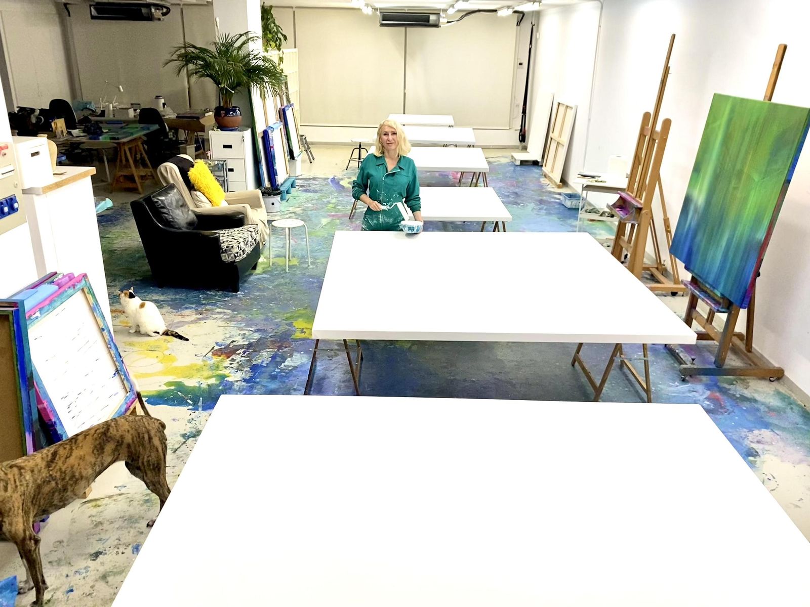 María Acuyo en el estudio.