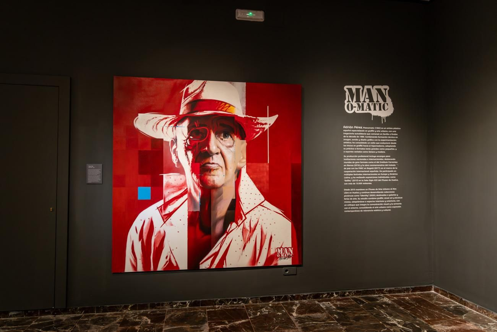 Trabajo en curso de Adrián Pérez “Manomatic”, captado durante el desarrollo del proyecto colectivo que da forma a la muestra.