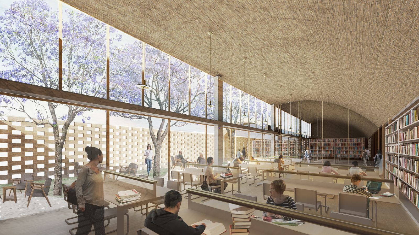 Sala de lectura de la biblioteca de Vera.