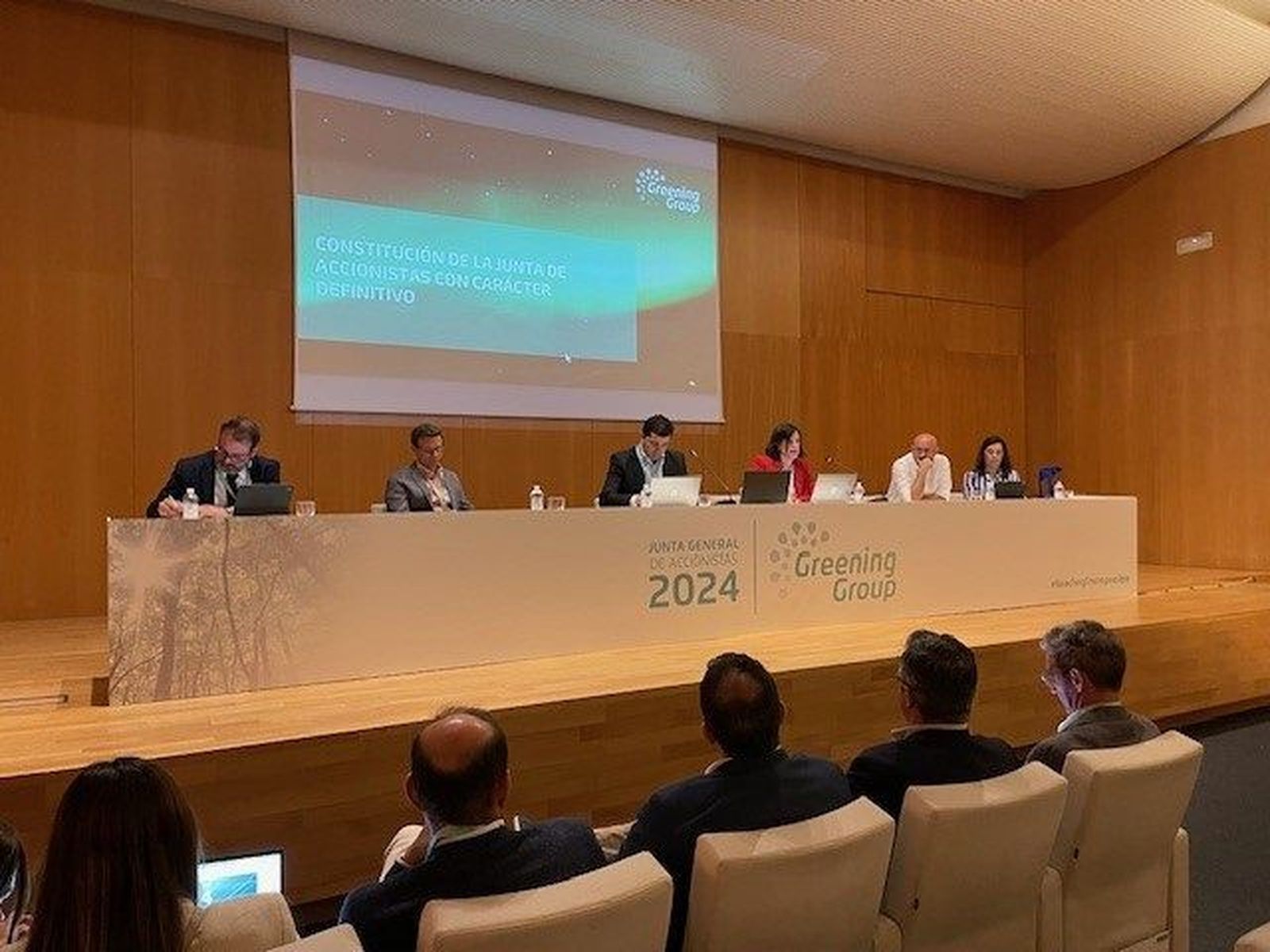 Un junta de accionistas de Greening celebrada en 2024.