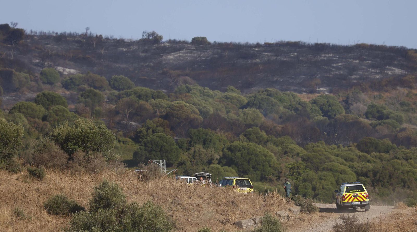Las fotos del incendio forestal entre las Pantallas y Marchenilla, en Algeciras