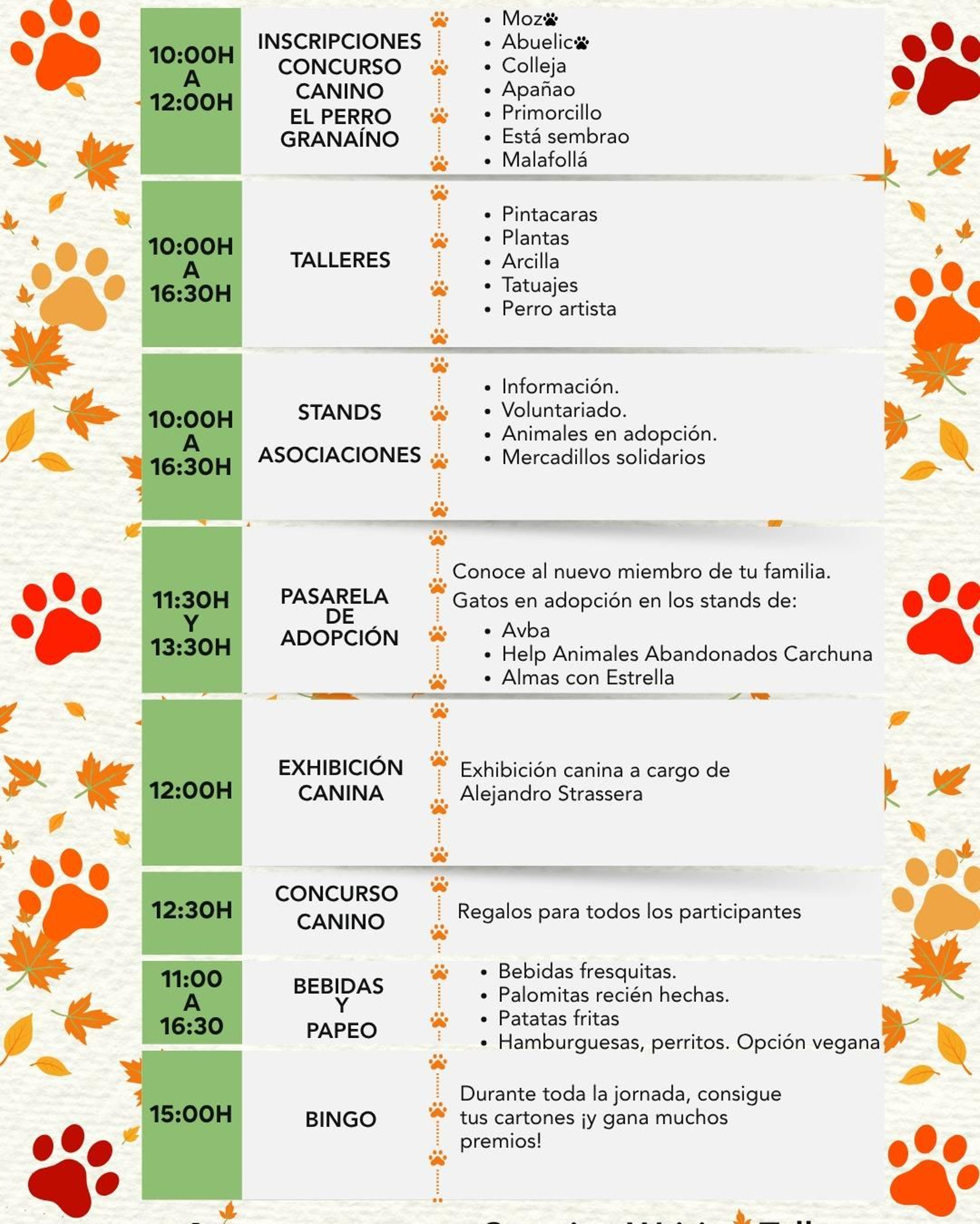 Cartel con los horarios de la Feria