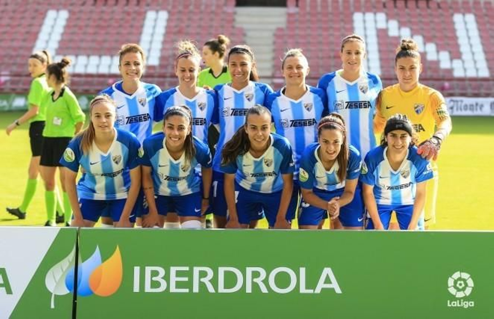 Las jugadoras del Málaga Femenino posan antes del partido