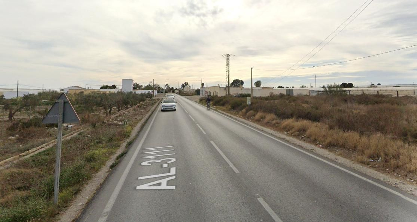 Uno de los tramos de la carretera AL-3111 a su paso por Níjar, donde ha ocurrido el atropello.