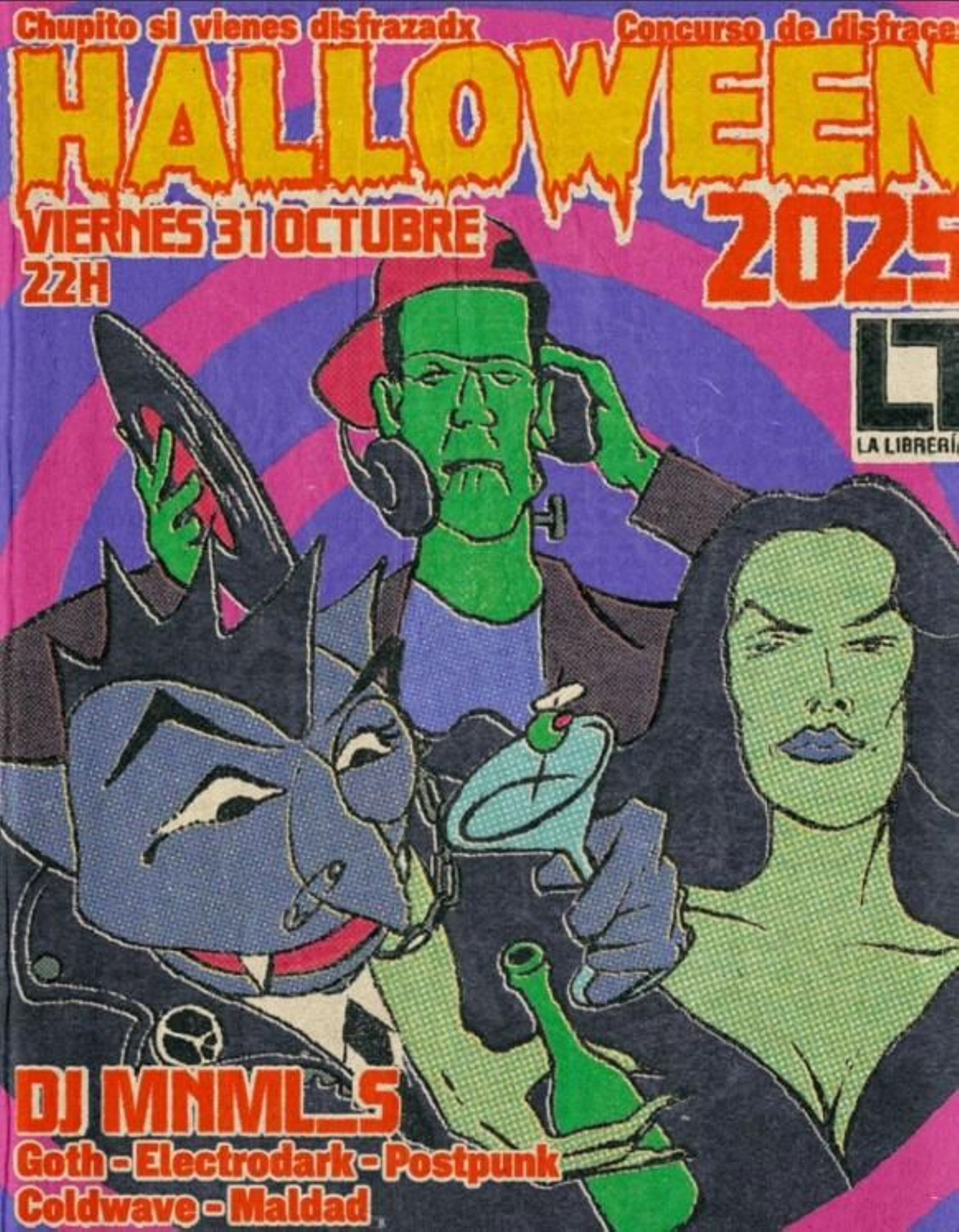 Cartel de la fiesta de Halloween de La Librería