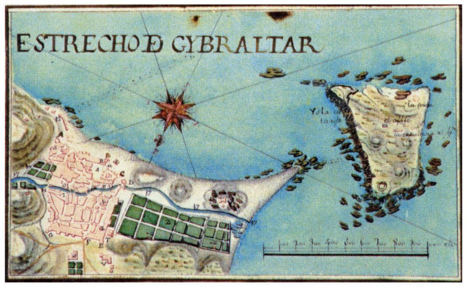 Plano de la isla y de la ciudad de Tarifa levantado en el año 1770 (Gentileza de J. A. Patrón).