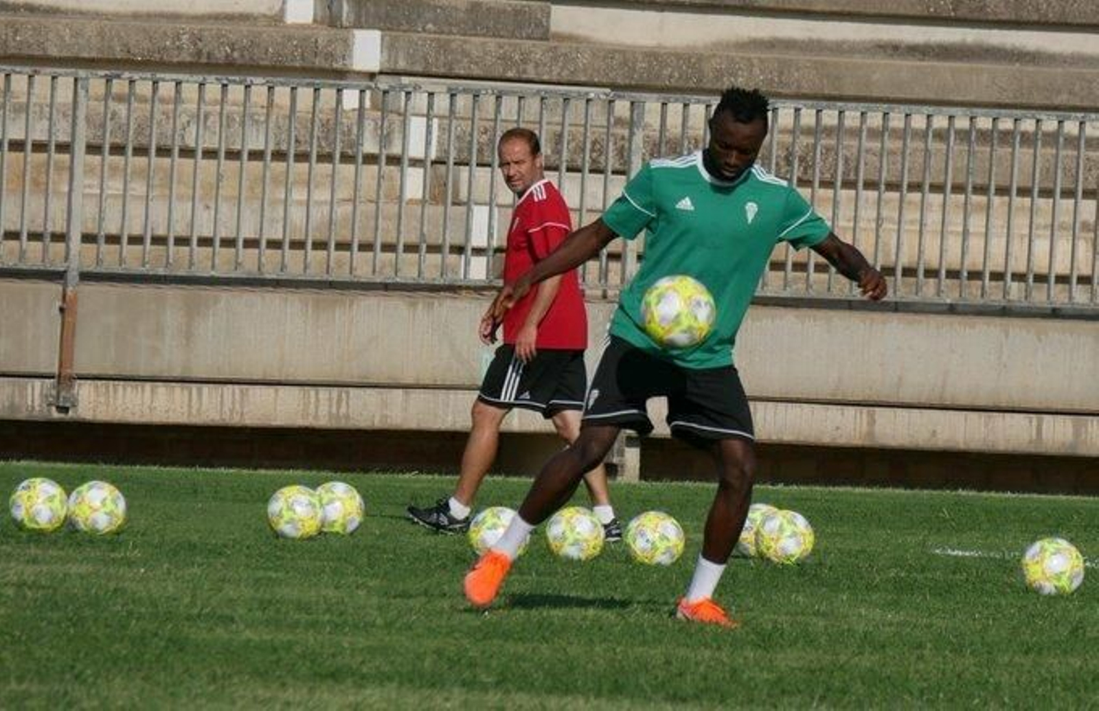 Owusu Kwabena, en su primera sesión de trabajo en la Ciudad Deportiva.