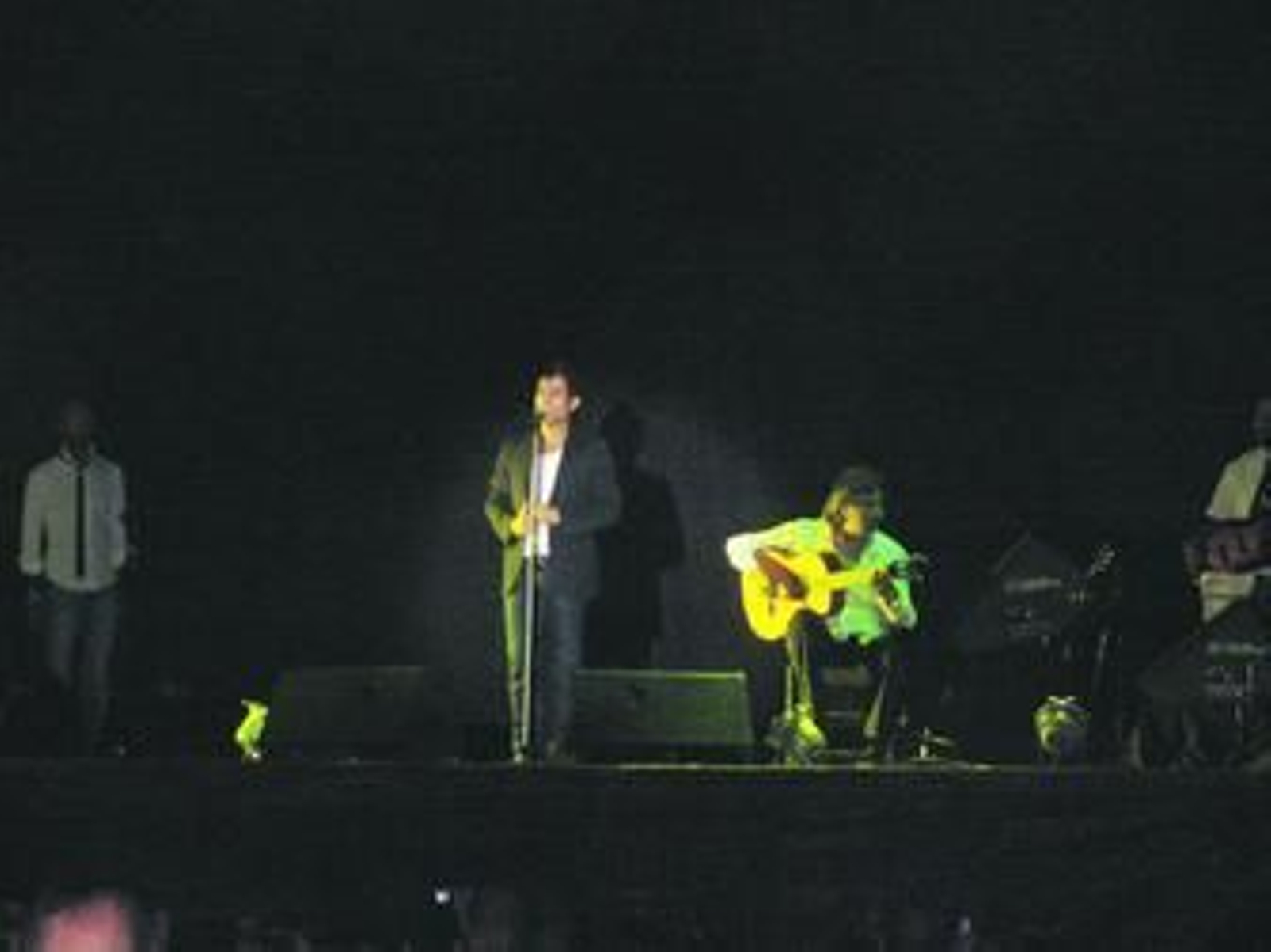 El ayamontino Pitingo durante el concierto que dio en Gibraleón.