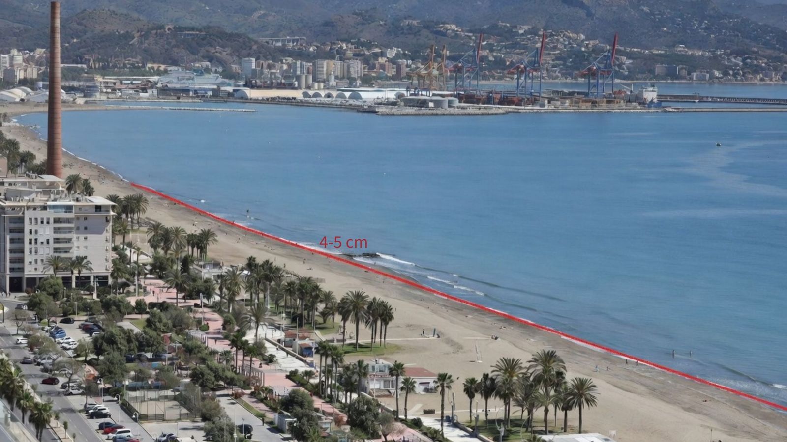 La subida del nivel medio del mar registrada por los mareógrafos de los puertos andaluces alcanza varios centímetros en las últimas décadas, con mediciones continuas en estaciones como Almería, Málaga o Huelva.