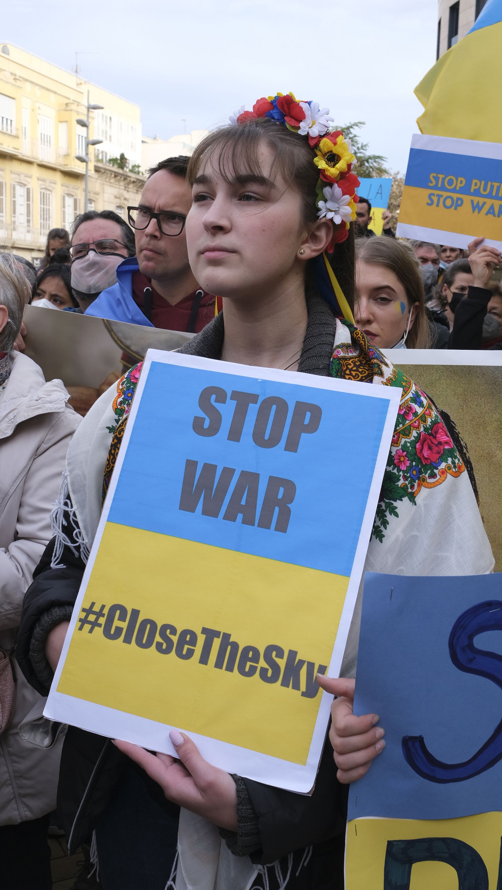 Fotogalería de las protestas contra la invasión rusa en Ucrania. Almería.