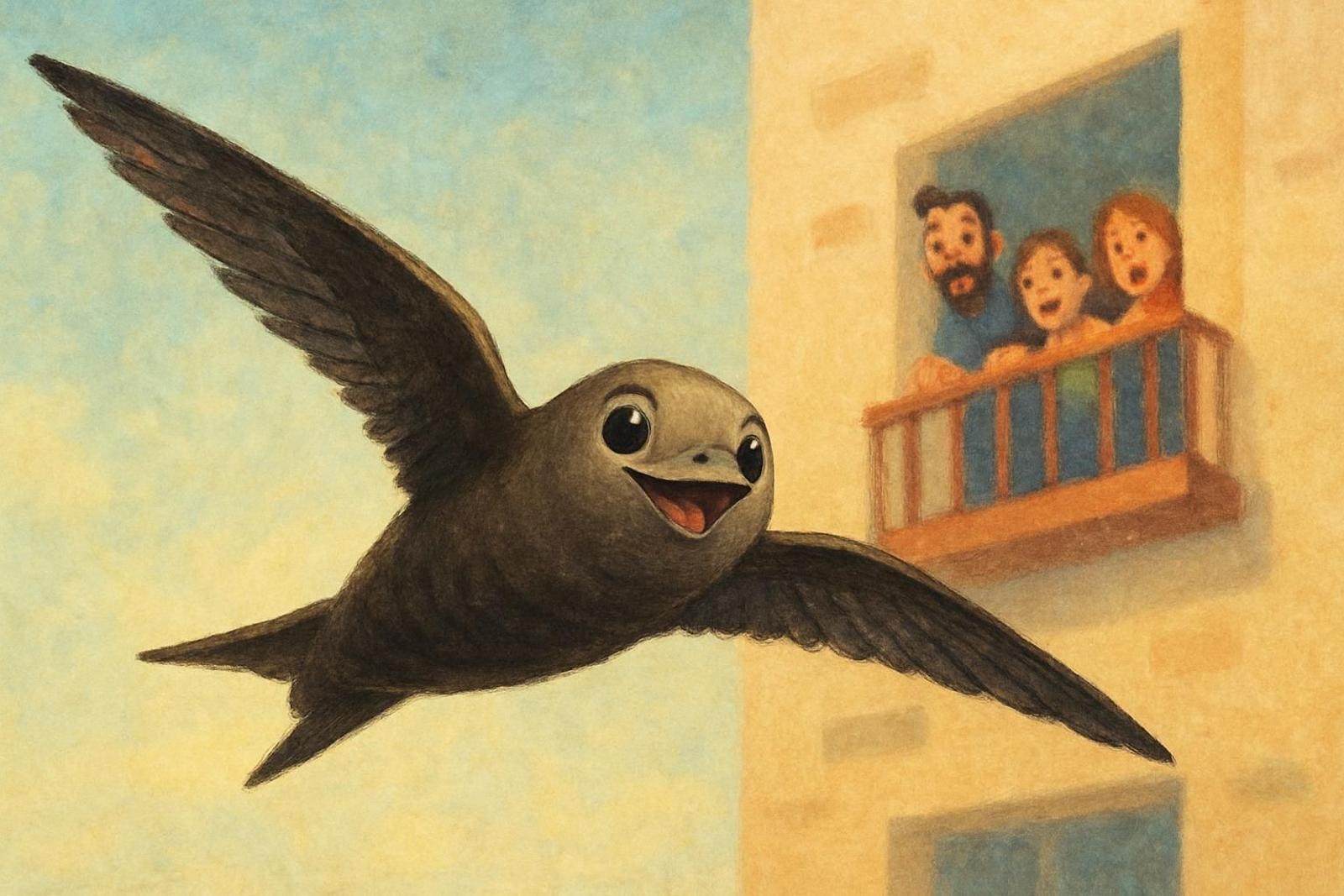 Ilustración de 'El vencejo feliz'