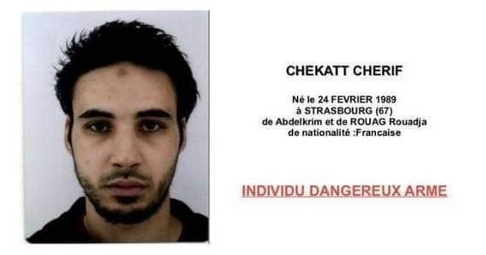 Chekatt Cherif, terrorista buscado por el ataque en Estrasburgo.