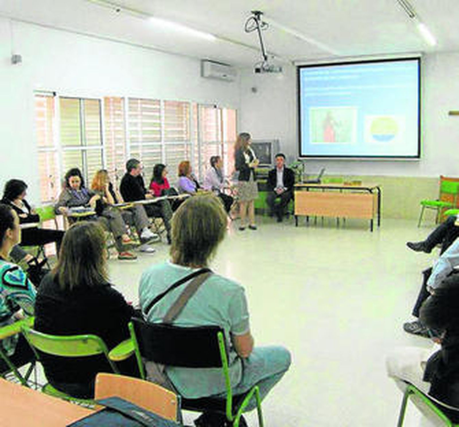 Aula del instituto de Las Marinas en Roquetas.