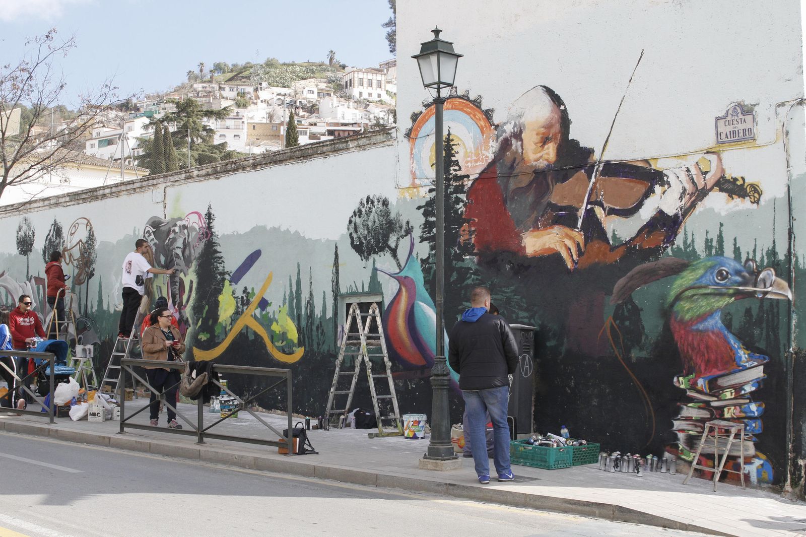 Mural multitudinario para colorear el Realejo