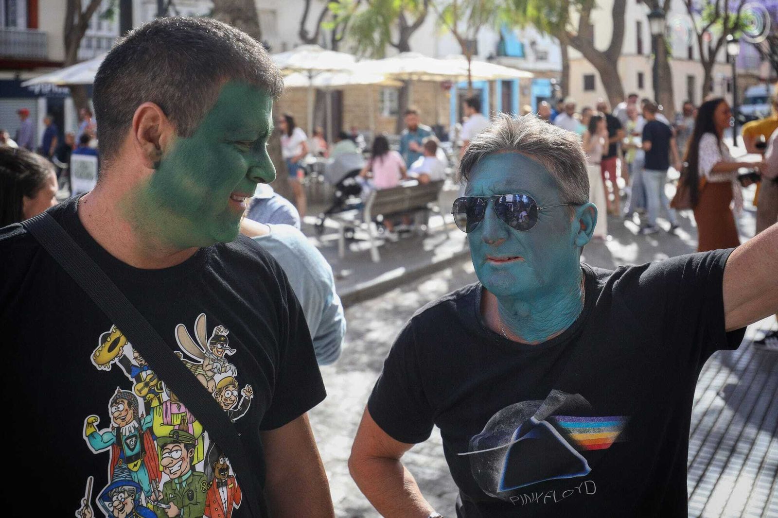 José Sibón y Andrés Gatica, dos puntales de la chirigota del 'Sheriff'.