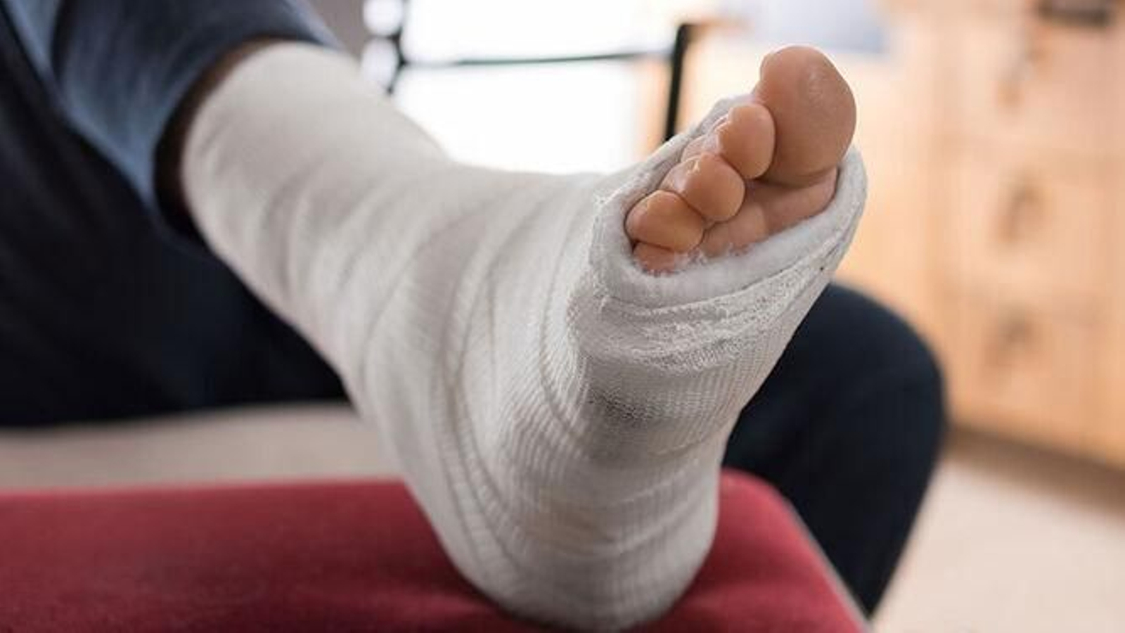 Un pie vendado