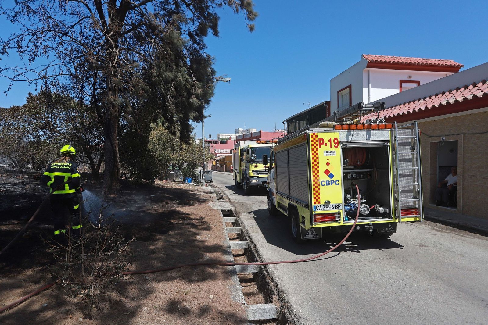 Actuación de los bomberos de Algeciras. Imagen de archivo.