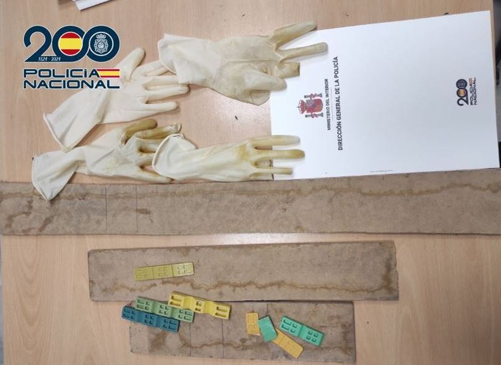 Objetos intervenidos durante el arresto.