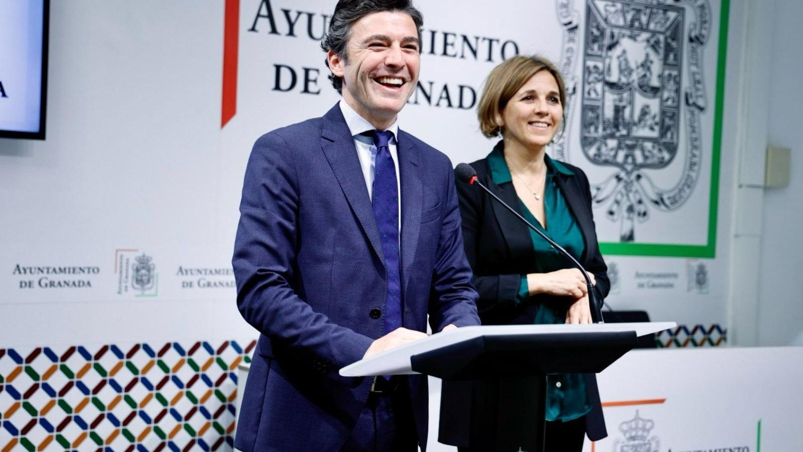 Jorge Saavedra y Ana Agudo, en la rueda de prensa.