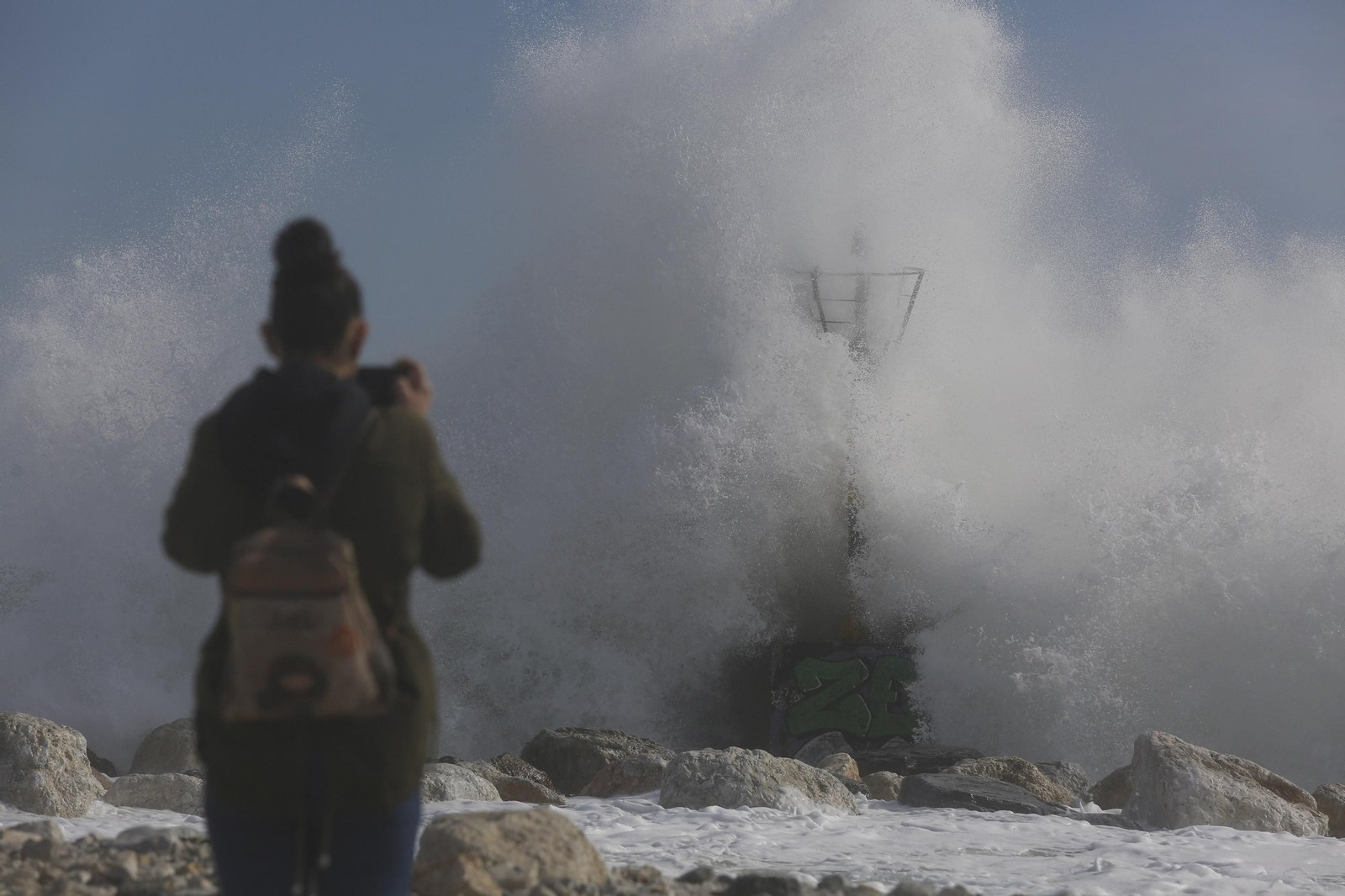 Fotos del temporal de levante en la costa de Málaga