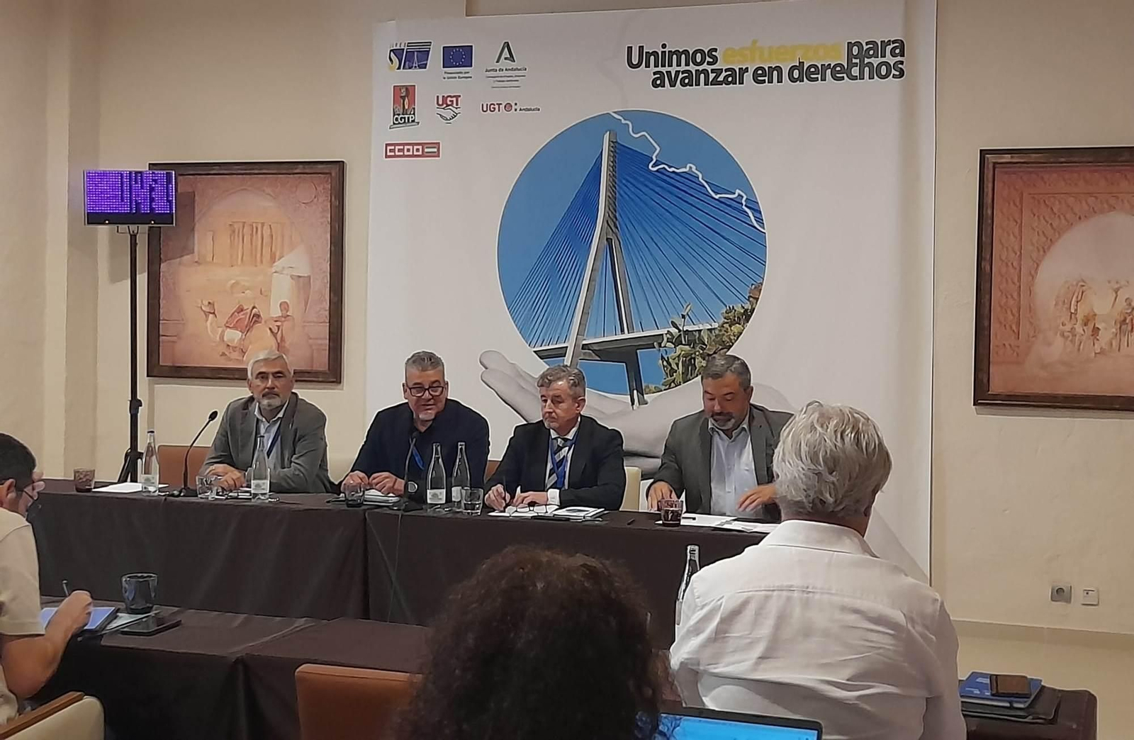 Reunión del Comité Sindical Interregional Andalucía-Algarve, este miércoles en Ayamonte.