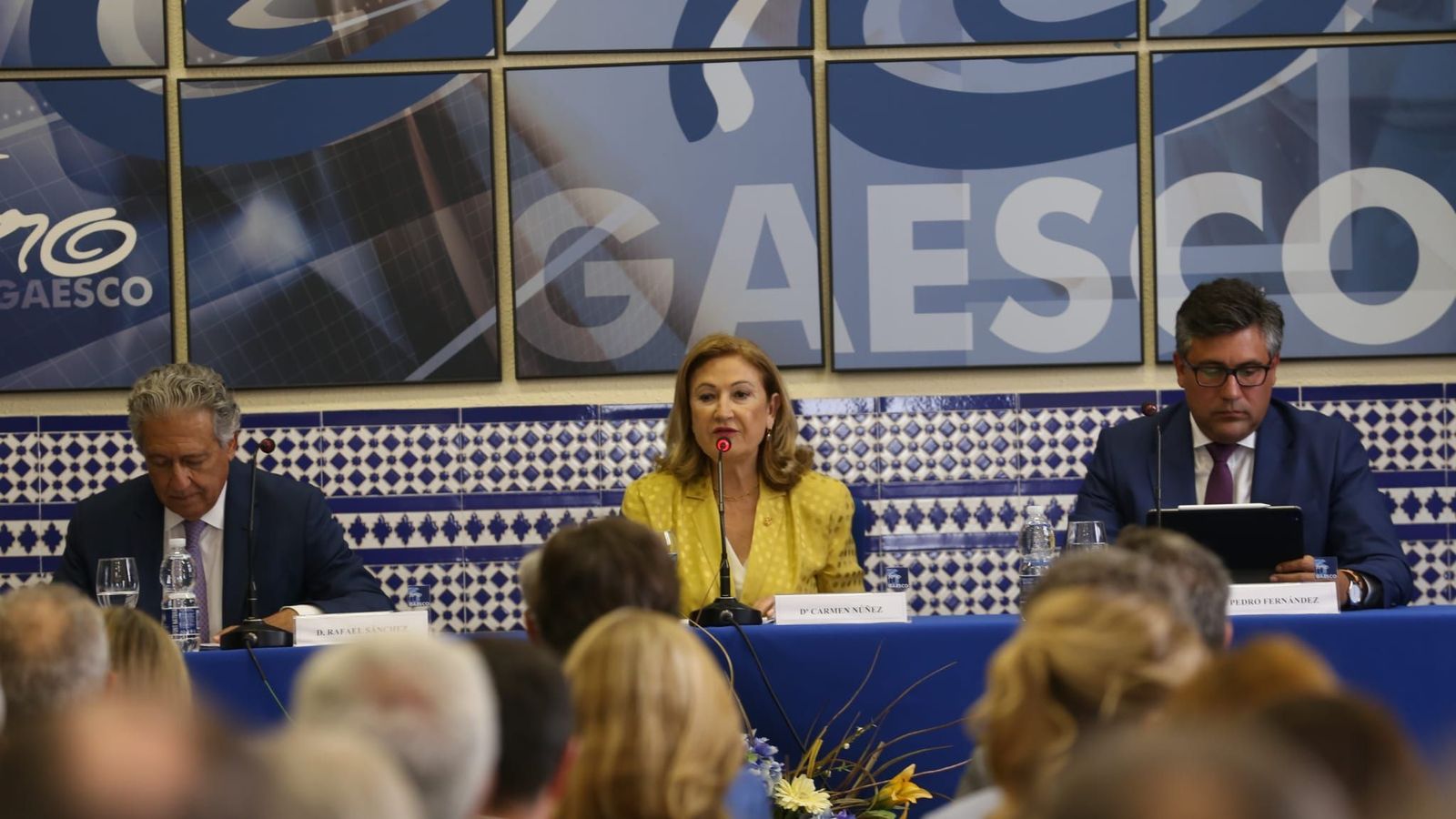 Un momento del Foro Gaesco, con Rafael Sánchez Alcalá, Carmen Núñez y Pedro Fernández, este martes.