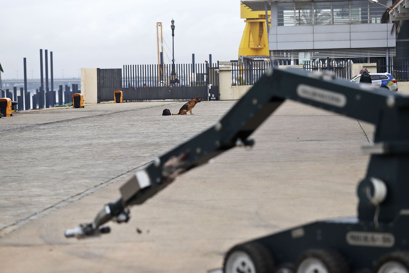 Imágenes del simulacro de explosivos realizado en el muelle de Levante