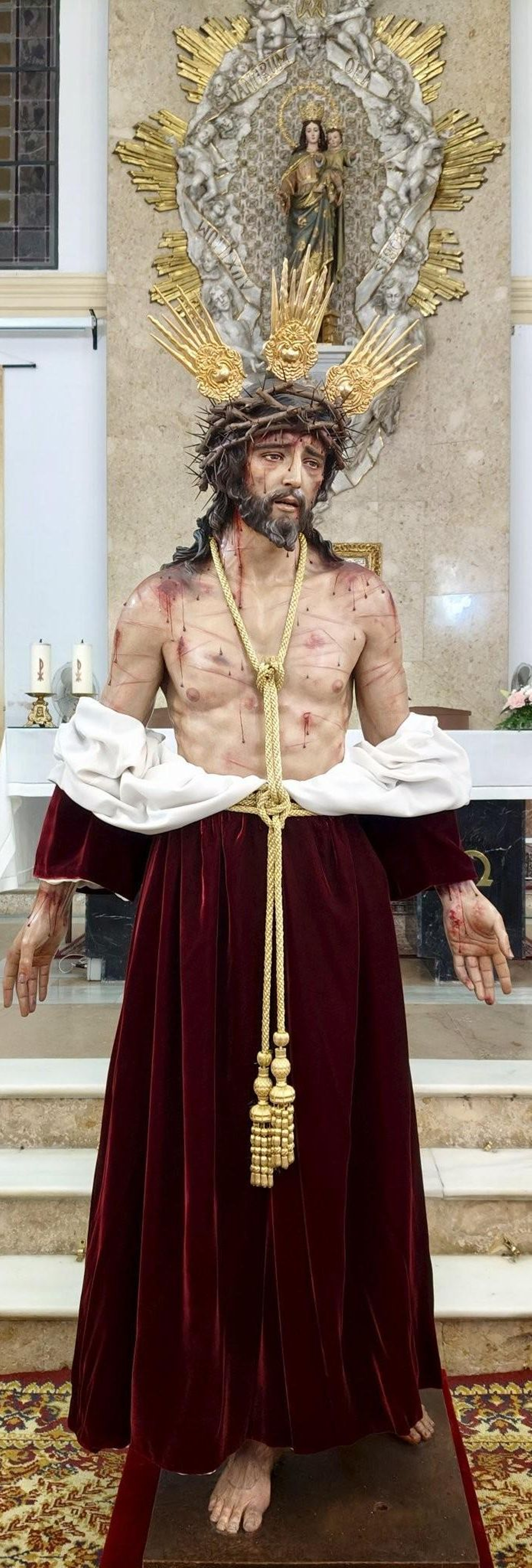 El Señor del Amor Despojado de Sus Vestiduras, en su vuelta al culto de este viernes.