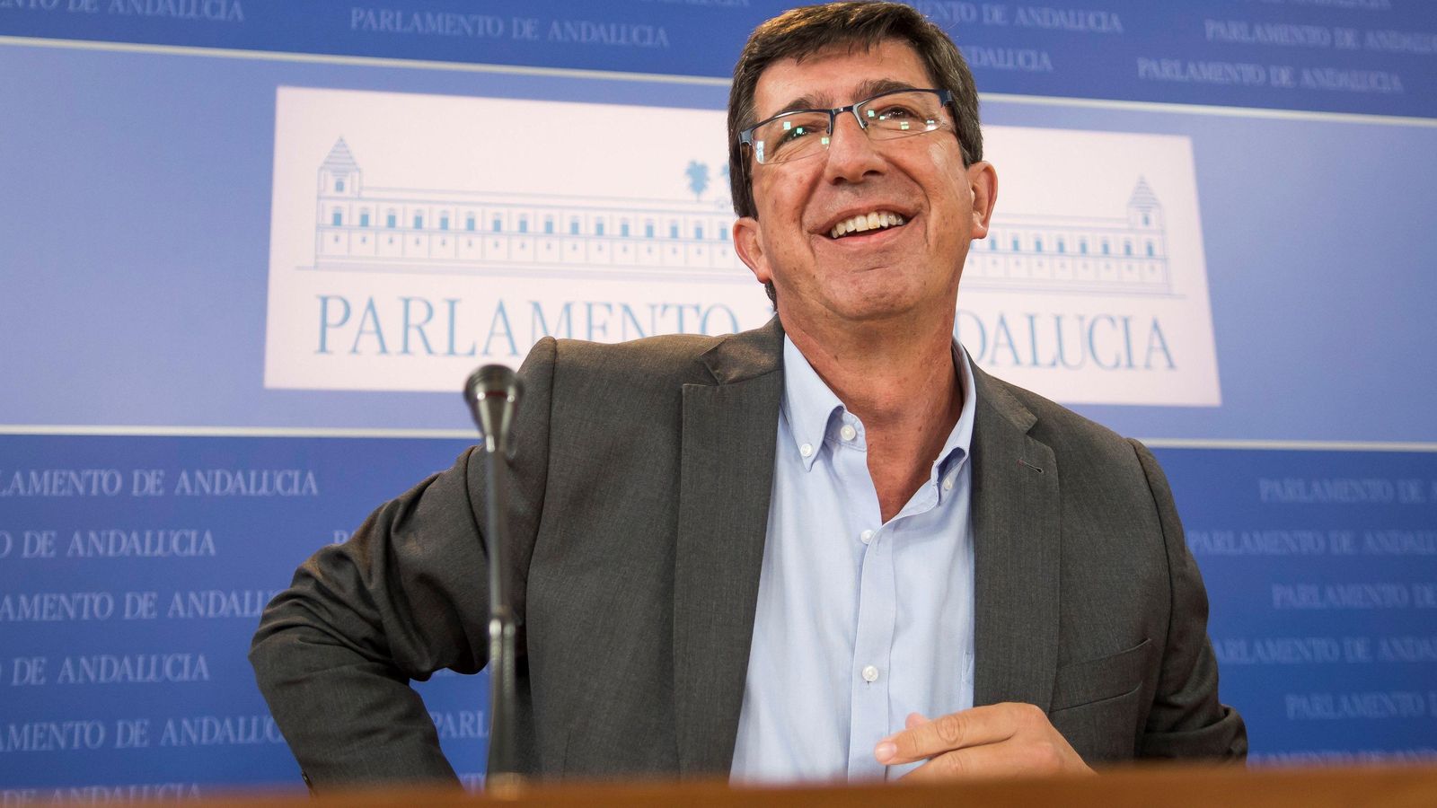 Juan Marín, en la sala de prensa del Parlamento