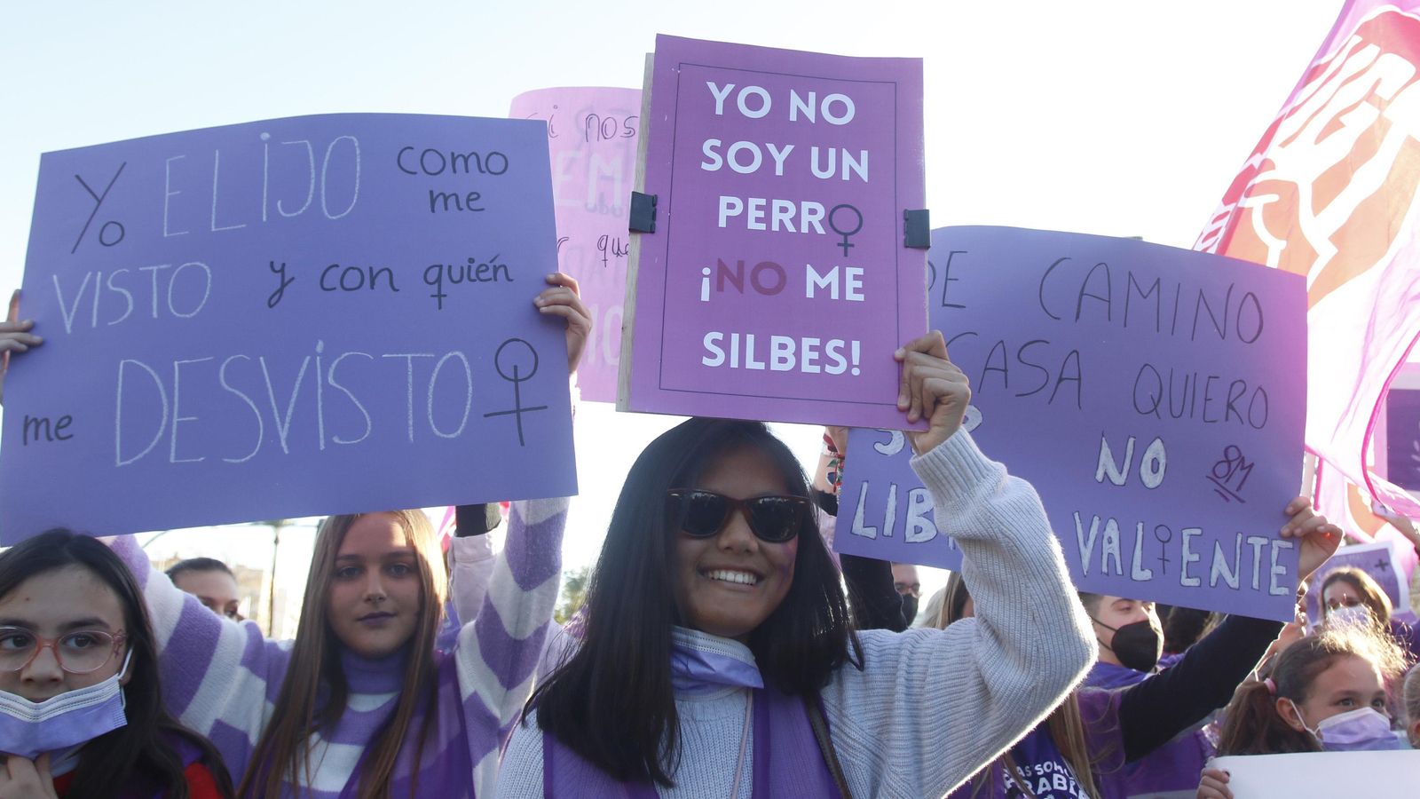 Algunos de los asistentes a la manifestación.