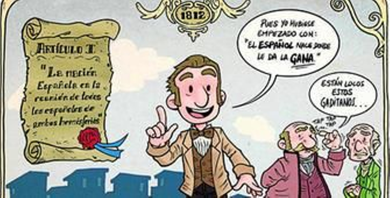 Miguel Parra es el creador de esta viñeta basada en el artículo I de la Constitución de 1812.