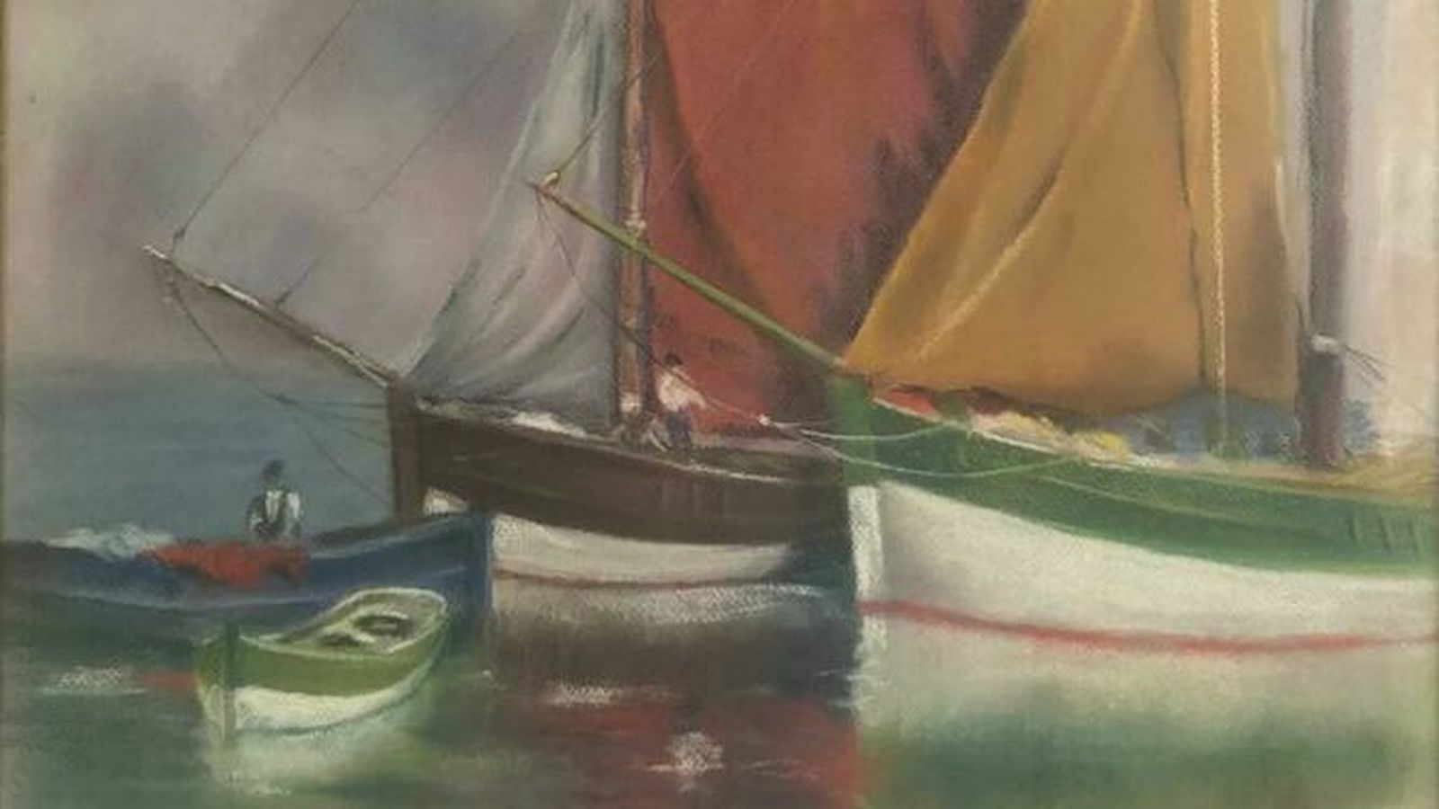 Detalle de una obra de Manuel Silva, que expone en el bar Avelino de Heliópolis.