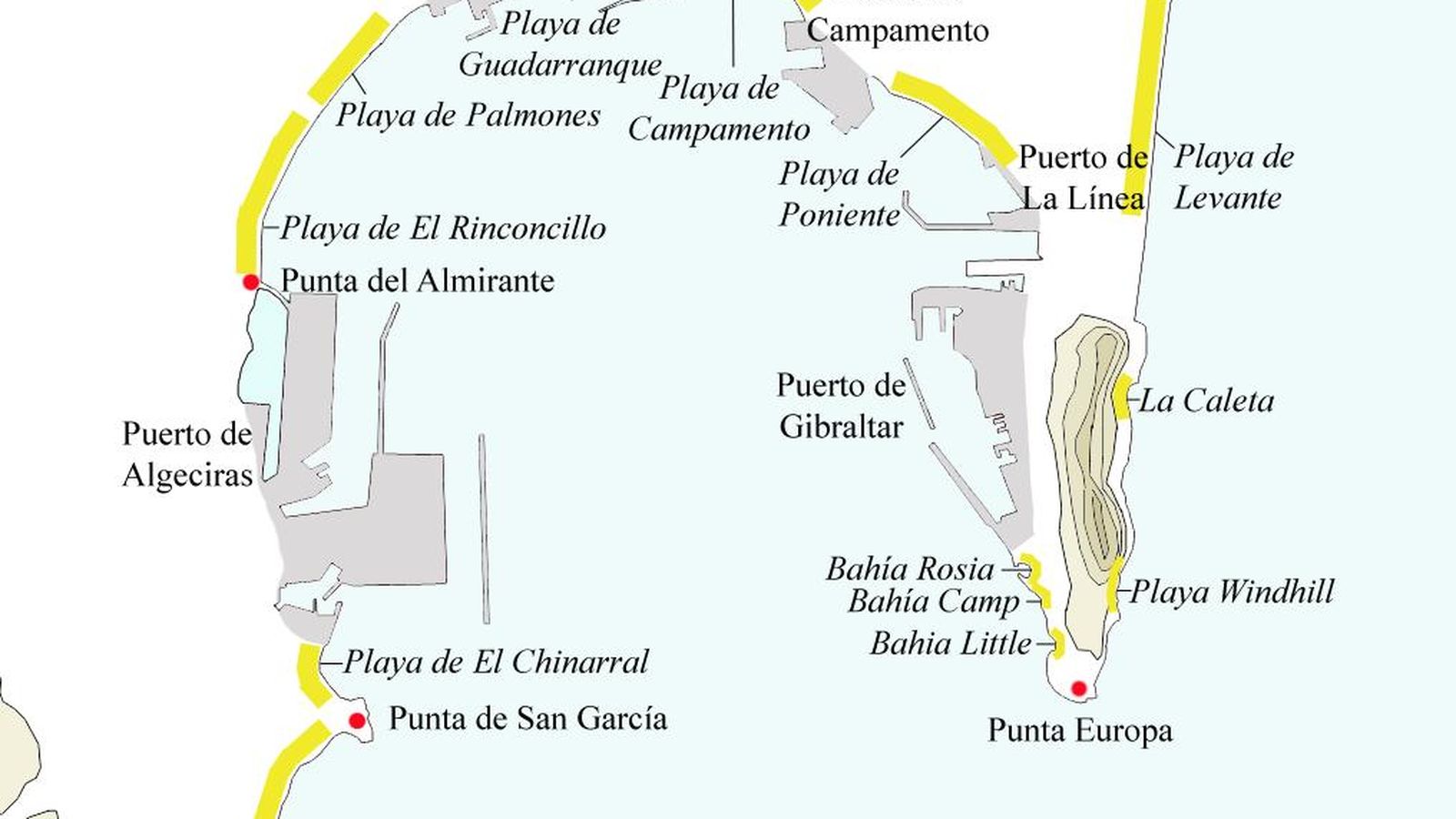 Plano de la Bahía de Algeciras.