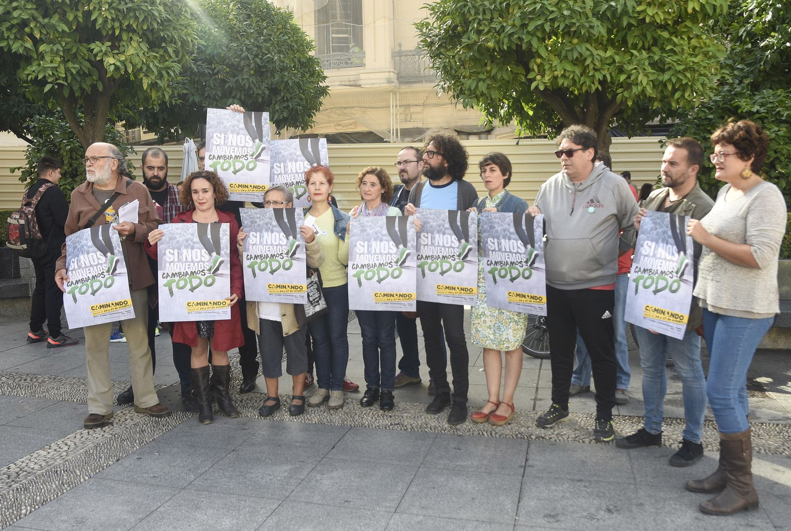 Presentación de las Marchas por la Dignidad, ayer en las Tendillas.