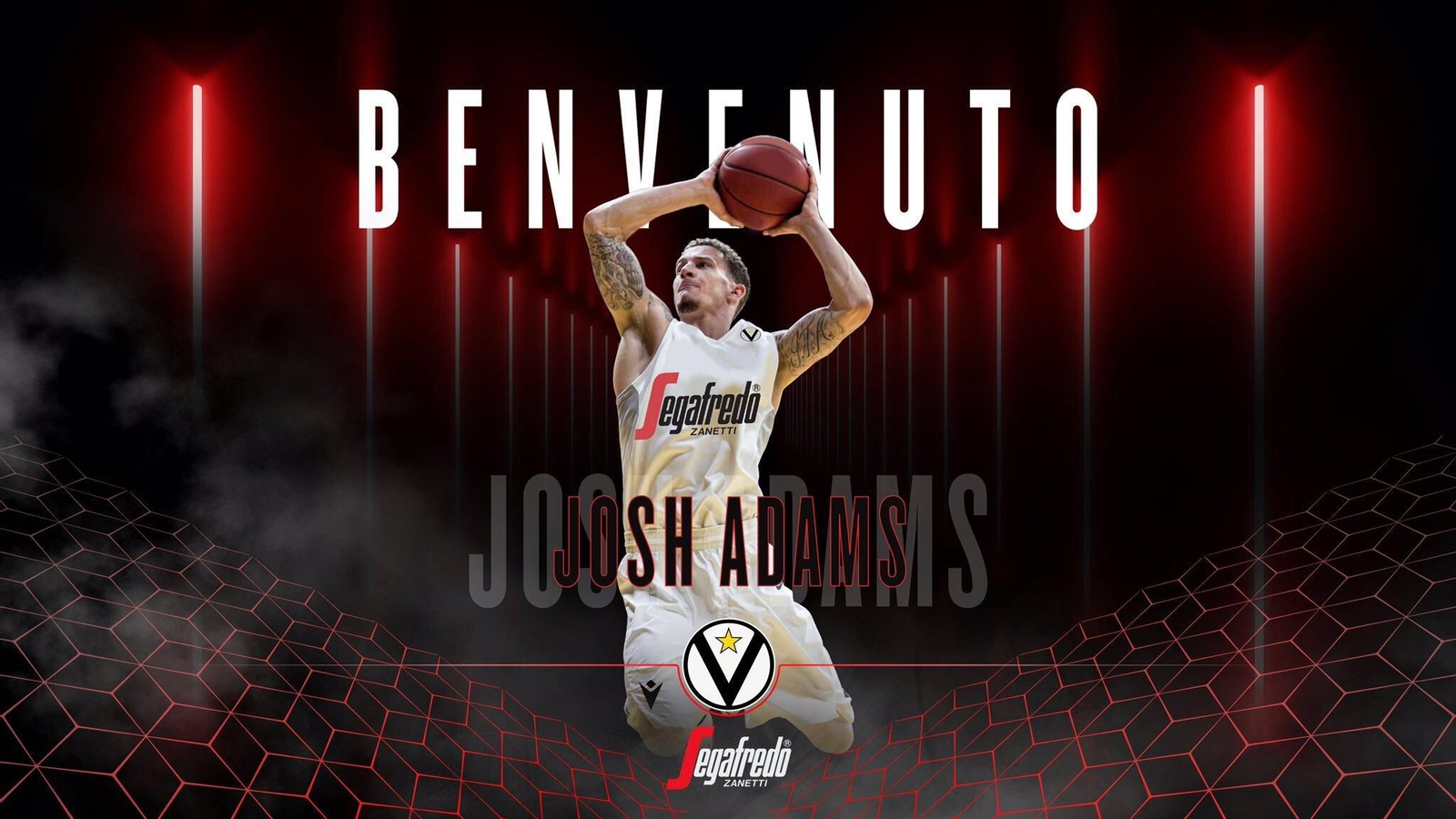 Josh Adams, como jugador del Virtus de Bolonia.