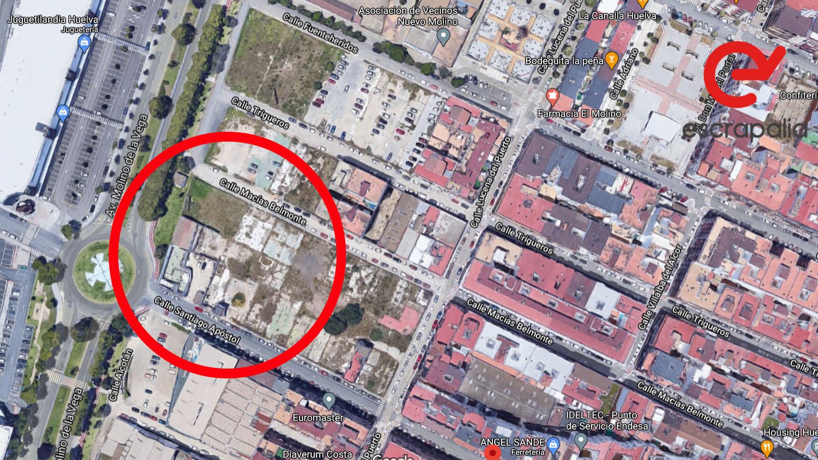 Punto correspondiente al primer lote de fincas.