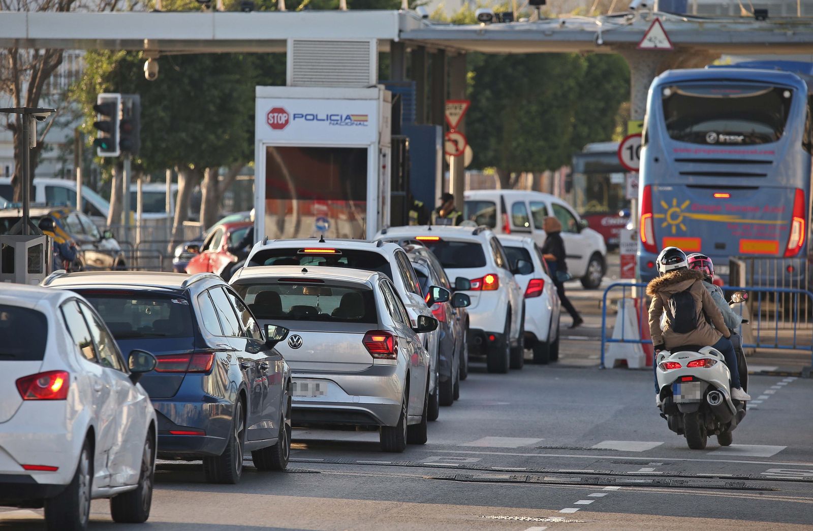 El paso fronterizo entre La Línea y Gibraltar.