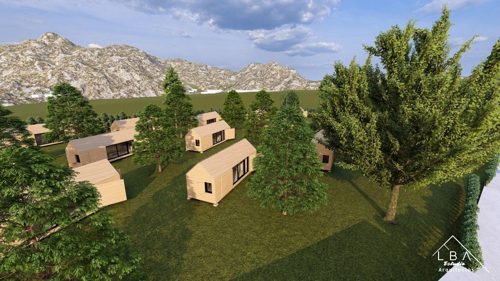 Bocetos digitales del futuro Eco Active Resort de Jaén.