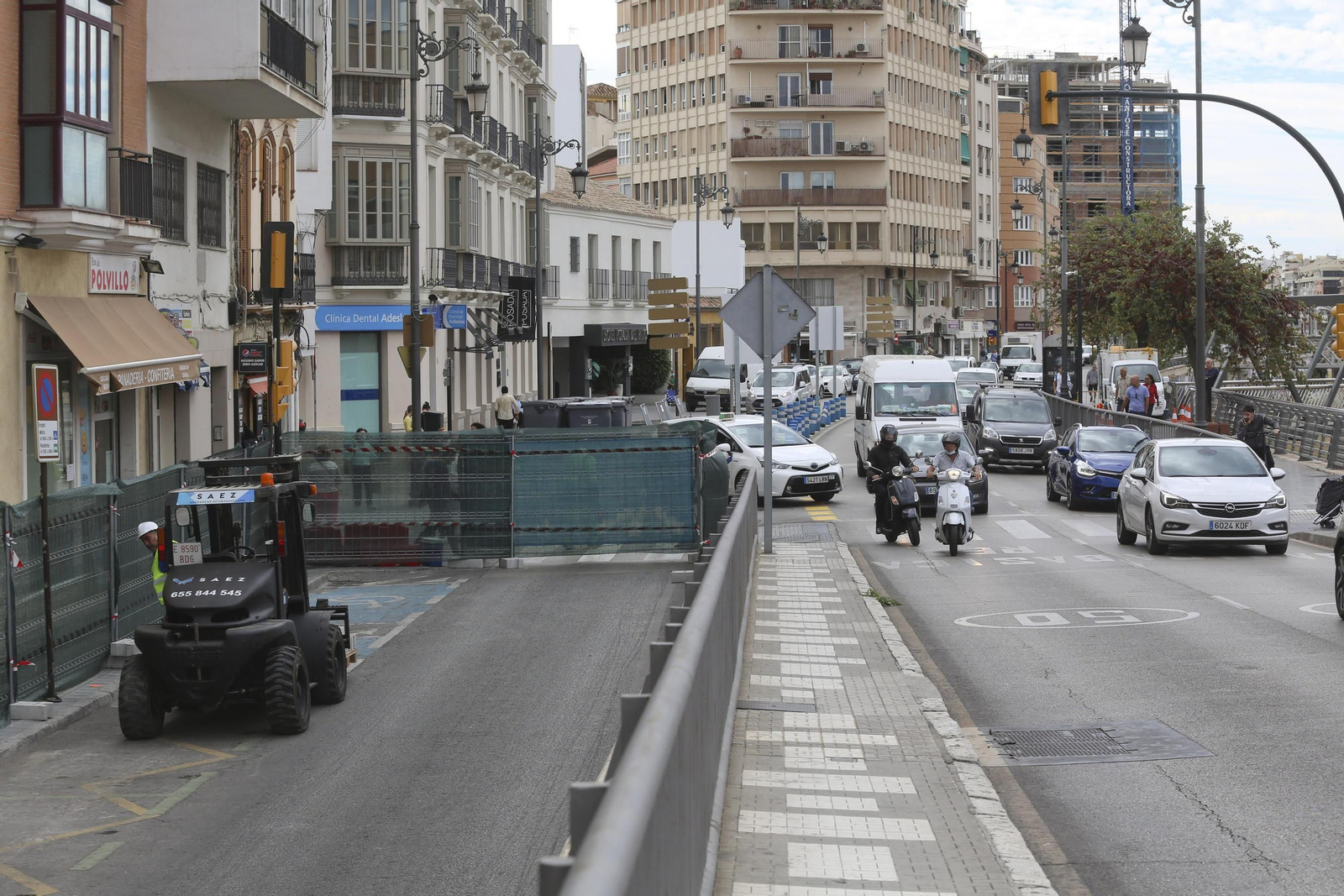 La calle Carretería de Málaga ya está en obras, en fotos