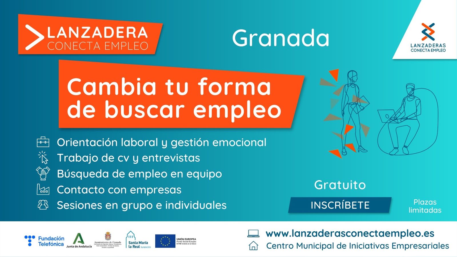 Cartel promocional de la Lanzadera Conecta Empleo