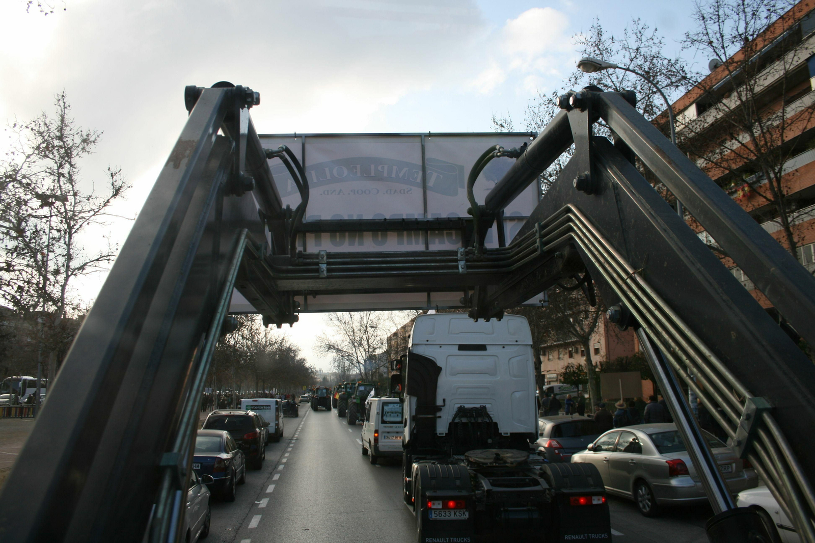 La manifestación del campo en Granada, desde dentro de un tractor