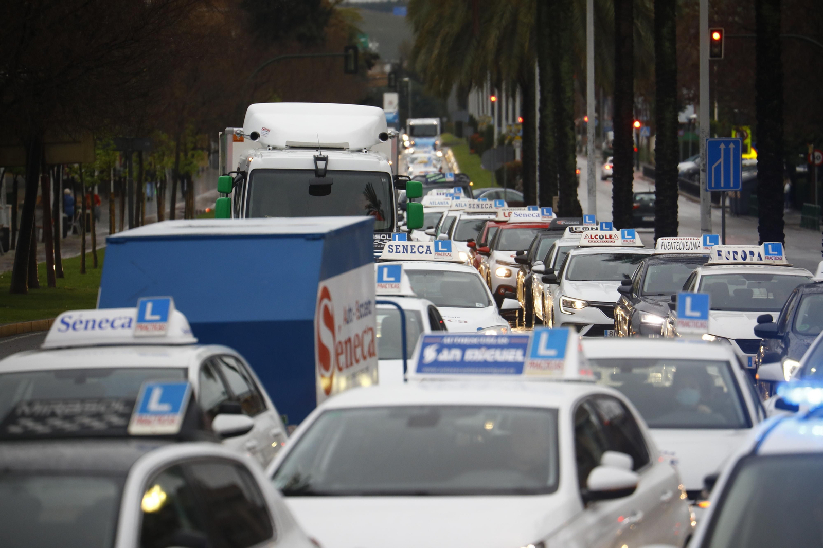 Las autoescuelas toman Córdoba, en fotografías.