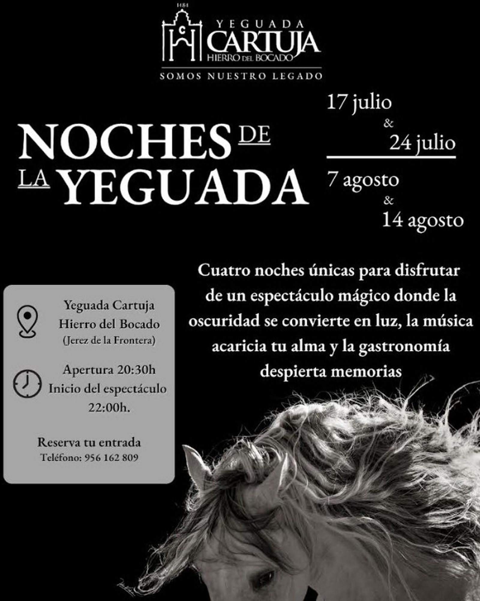 Cartel de 'Las noches de la Yeguada', en Jerez.