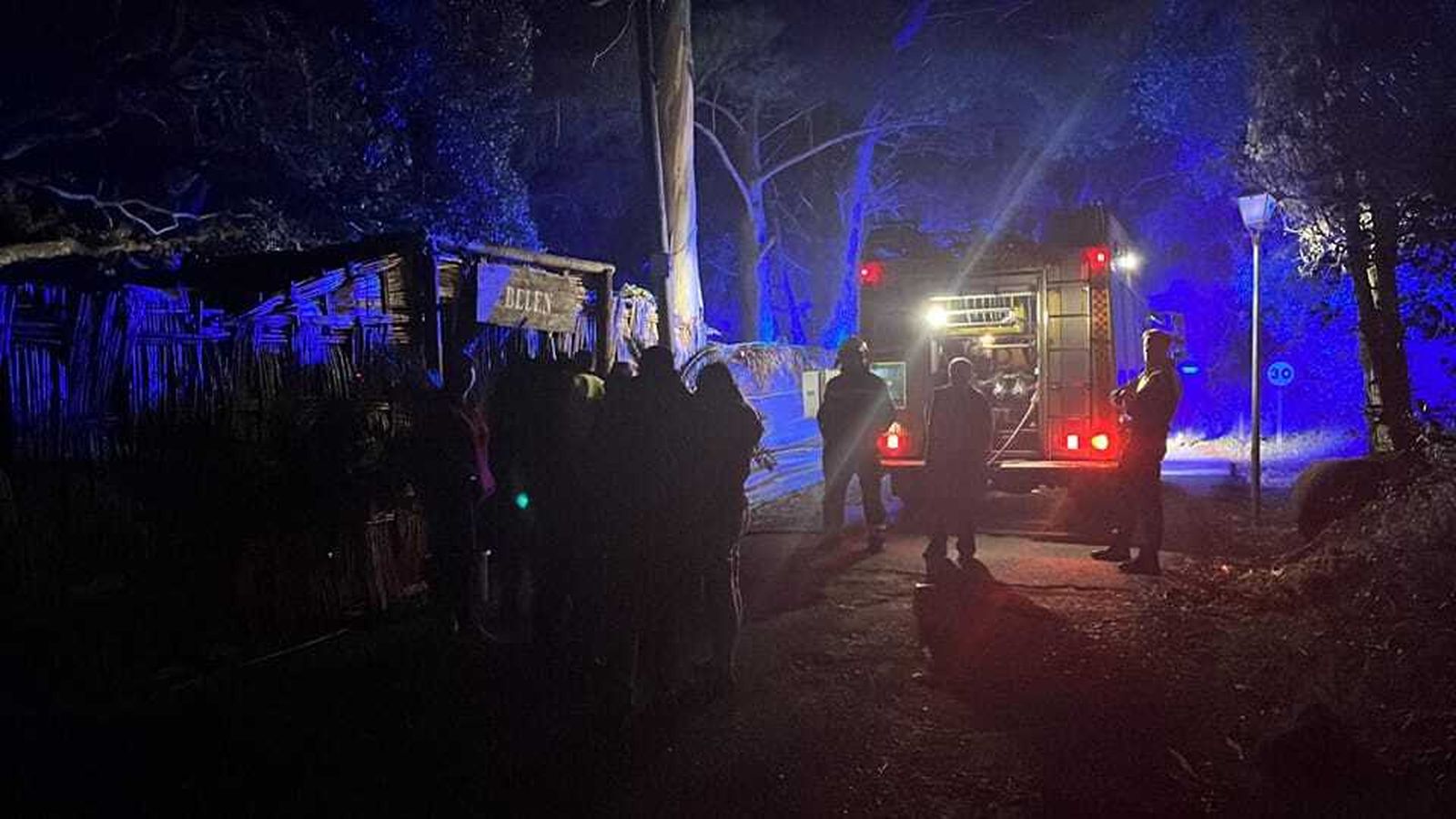 Actuación en el incendio del Belén Viviente de Pelayo.