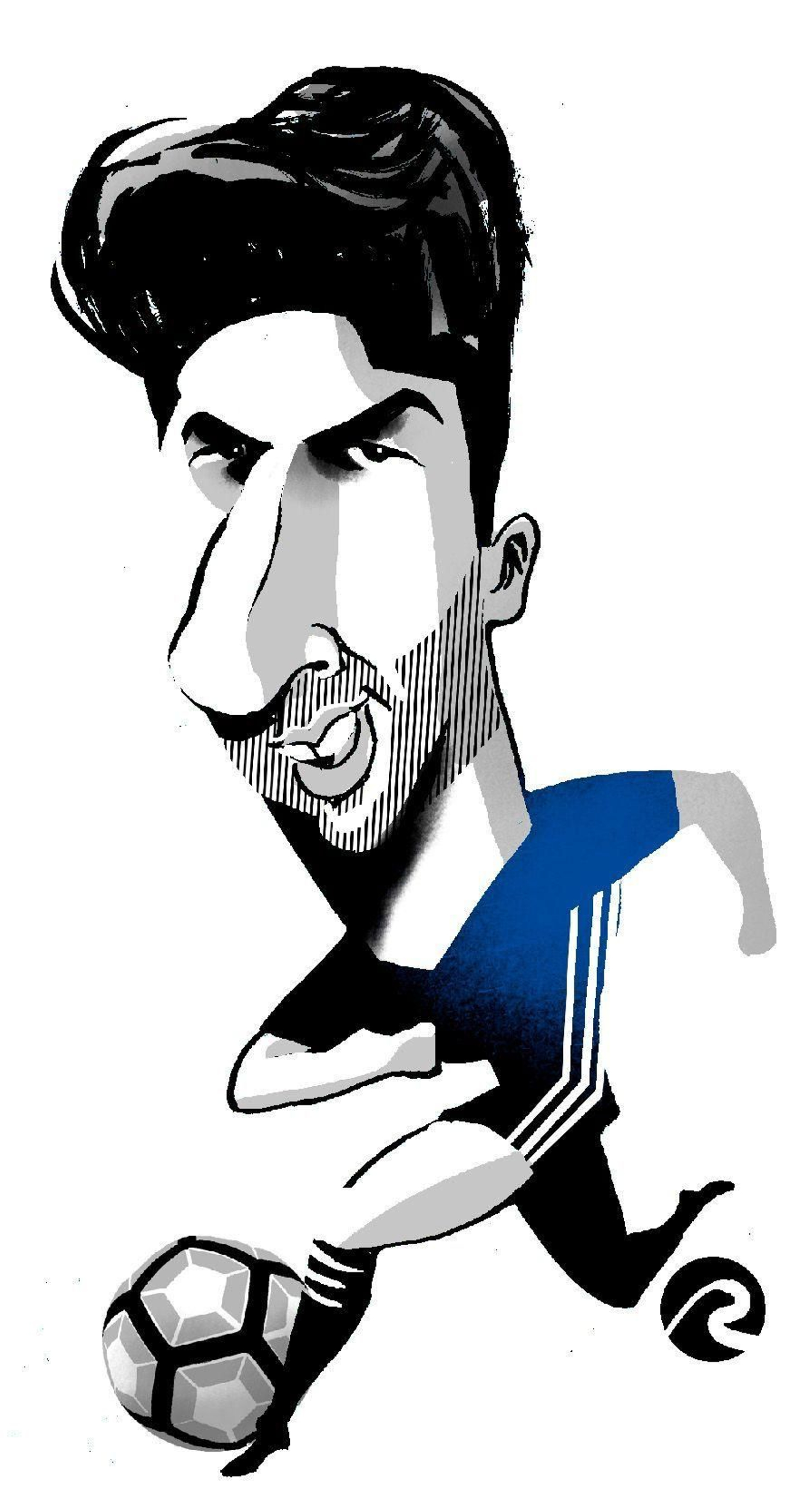 Caricatura de Marco Asensio.