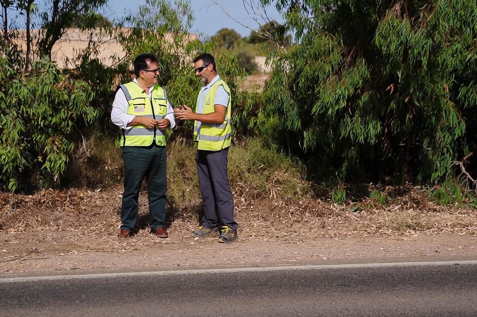Antonio J Rodríguez en una visita a carreteras provinciales