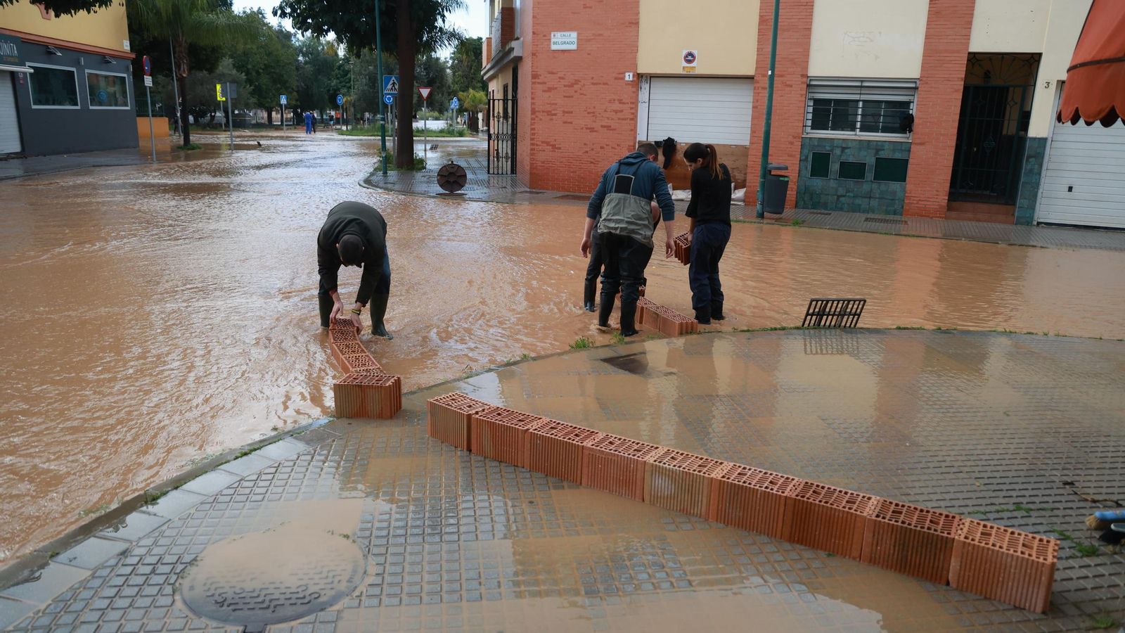 El distrito malagueño de Campanillas tras las lluvias de la borrasca 'Laurence', en imágenes